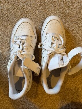 adidas White High-Top Athletic Sneakers with Strap